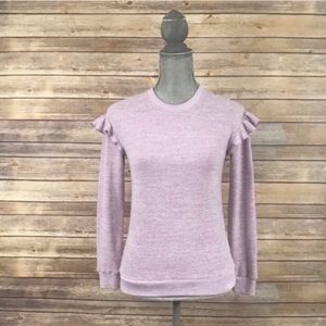 J. Crew Ruffled Long Sleeve Sweater